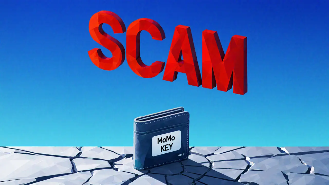 Isolated wallet on PancakeSwap with faint trades and a looming &#039;SCAM&#039; sign