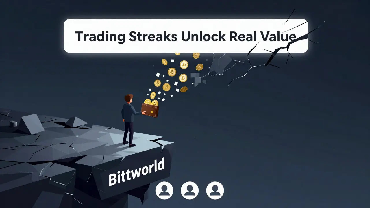 A solitary user on a crumbling platform, watching crypto coins vanish into pixels.