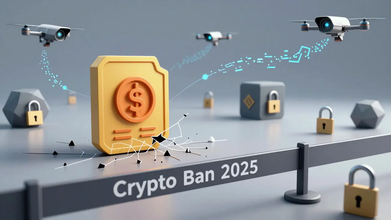 A network of broken connections from a Chinese bank account to blocked overseas crypto exchanges under AI surveillance.