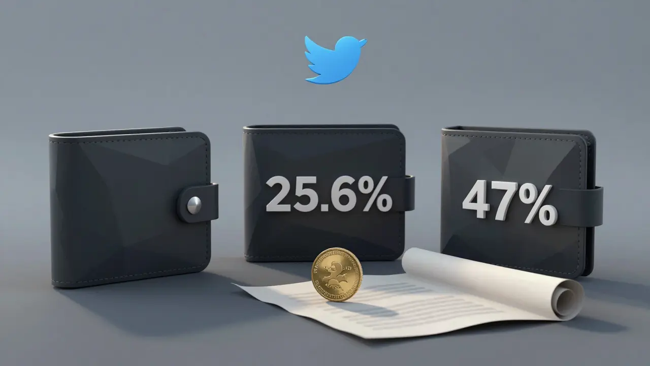 Three large wallets dominate a tiny token, symbolizing centralized ownership in a fading digital landscape.