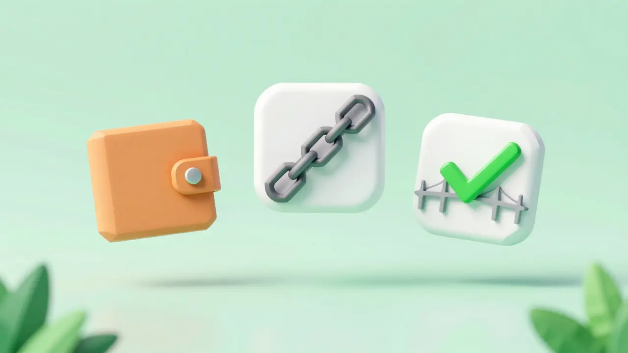 Three verified crypto projects with green checkmarks.