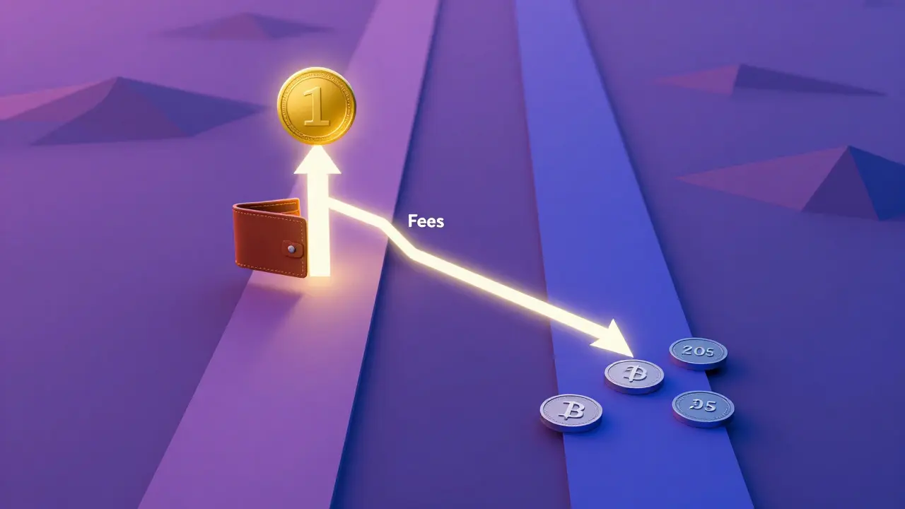 Two paths: one with held ETH gaining value, the other with fragmented pool assets and fee rewards.
