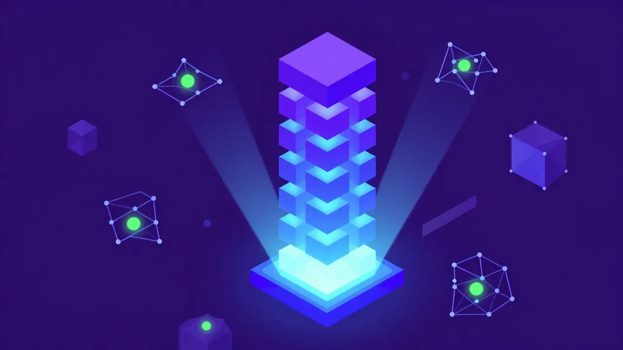 Polygonal blockchain nodes connecting for consensus