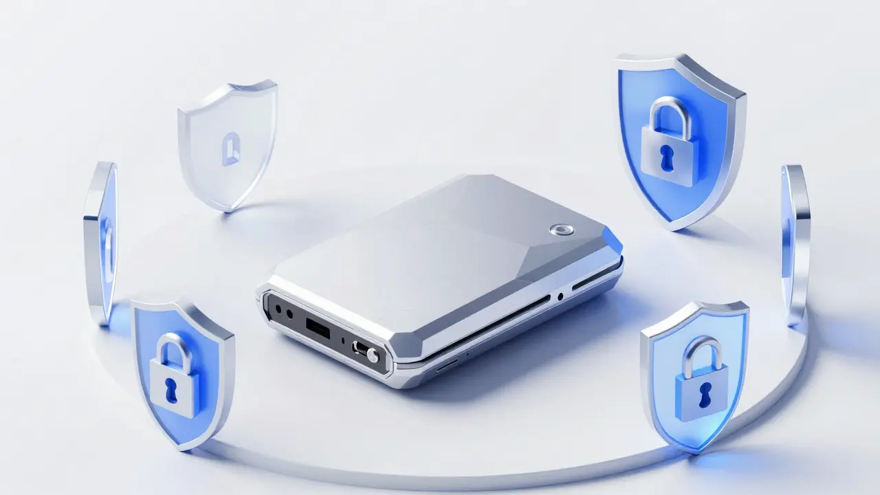 A secure low poly hardware wallet protected by crystalline geometric shields