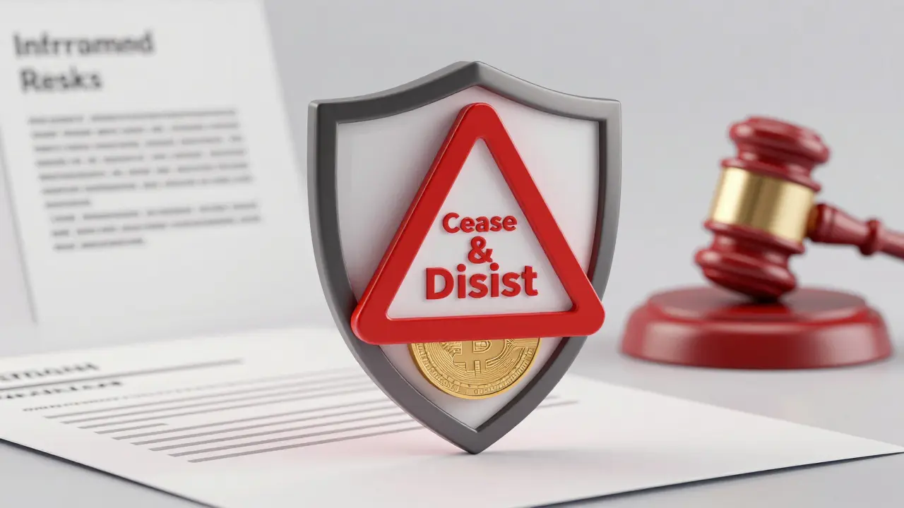Low poly conceptual art highlighting the legal risks and trademark concerns associated with unauthorized celebrity-themed cryptocurrencies.