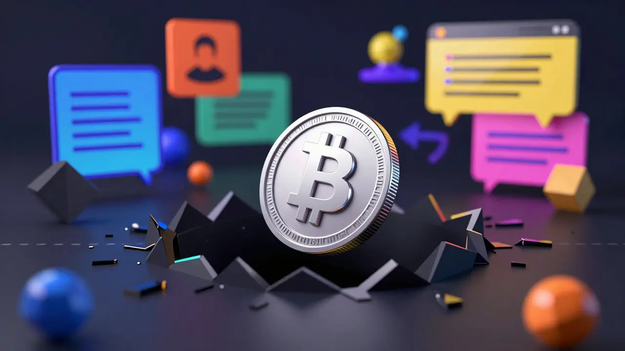 Low poly illustration of a deceptive trap pulling coins into a dark void, symbolizing scams