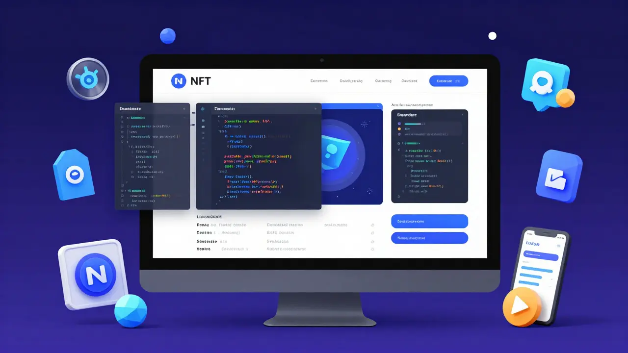 Low poly visualization of the AI website builder utility offered by the MRBEAST project, emphasizing no-code creation and automation.
