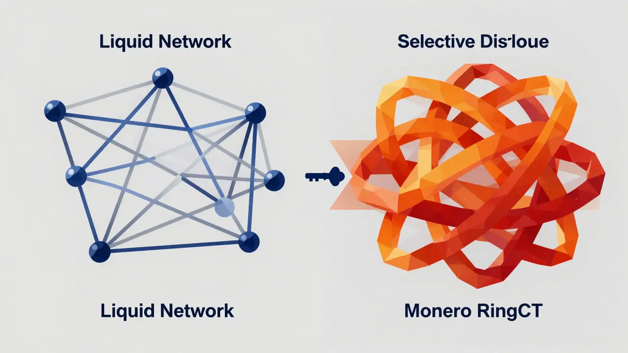 Comparison of Liquid and Monero privacy networks