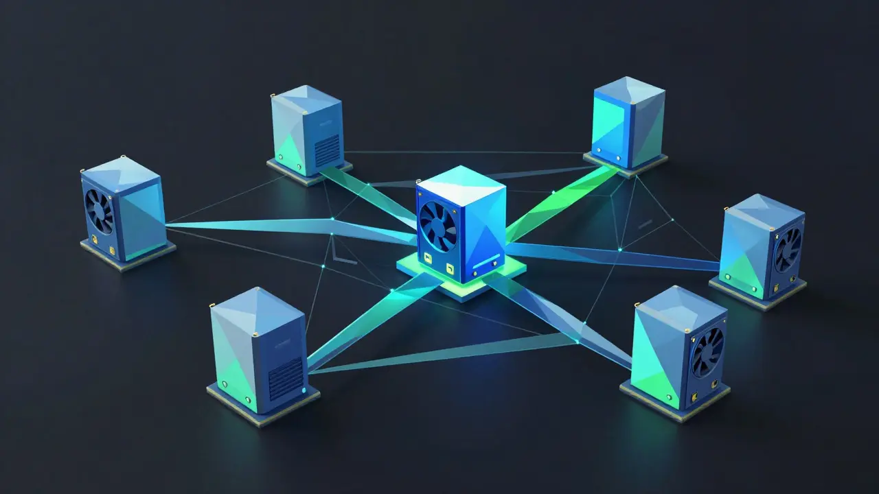 Low poly blockchain network and mining hardware