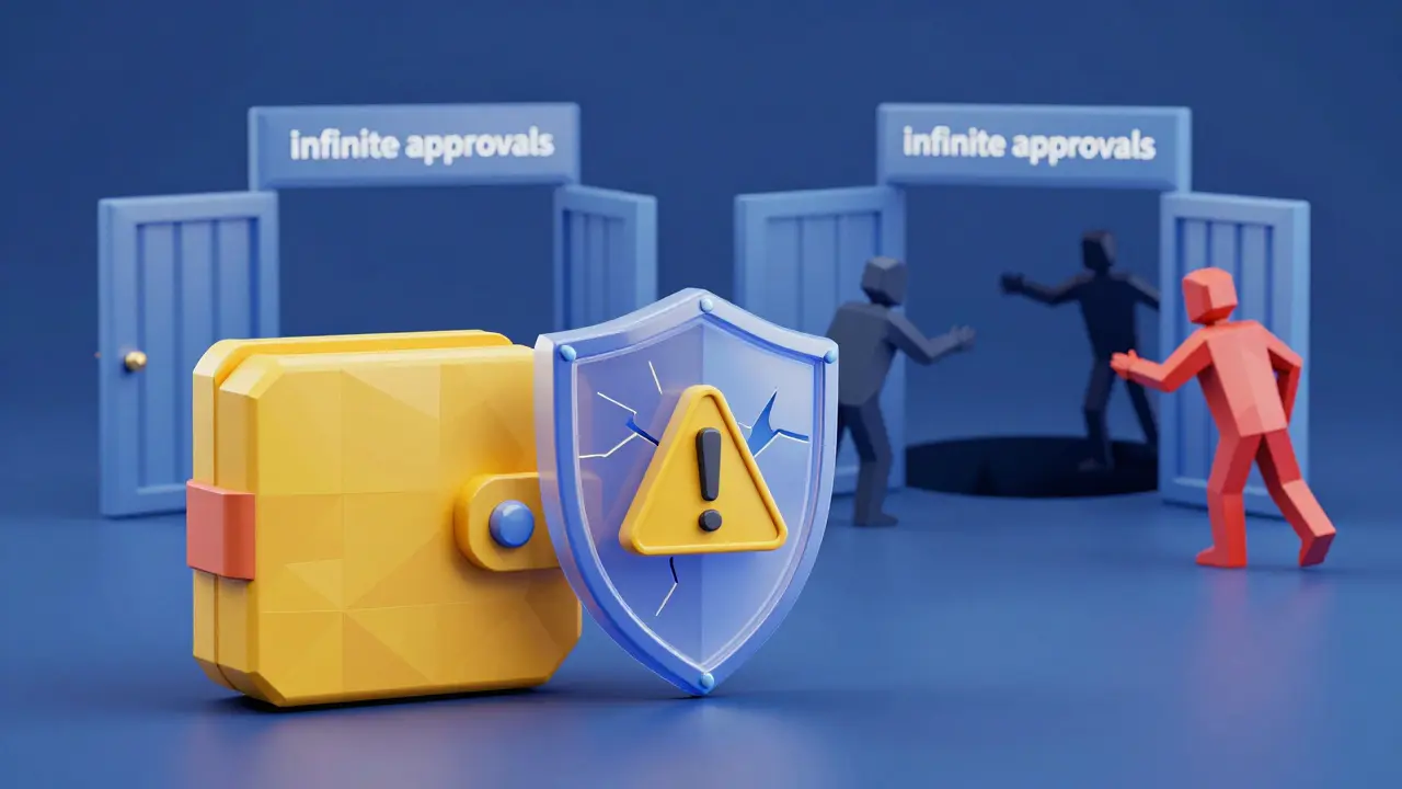 Low poly cracked shield and open gates showing smart contract vulnerabilities