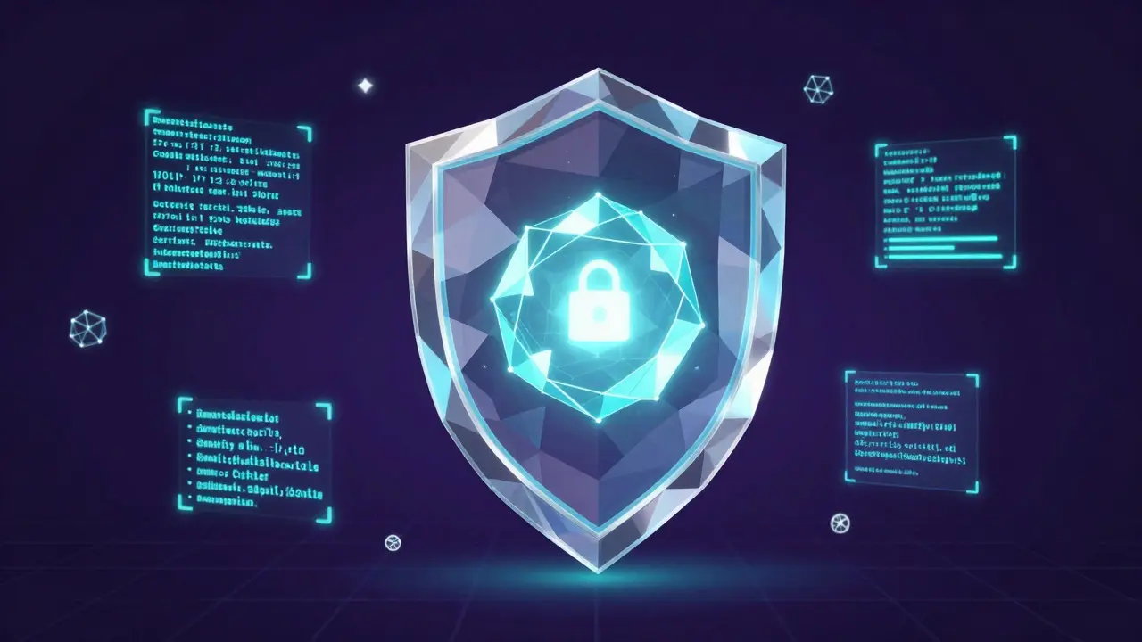 Low poly digital vault securing crypto tokens