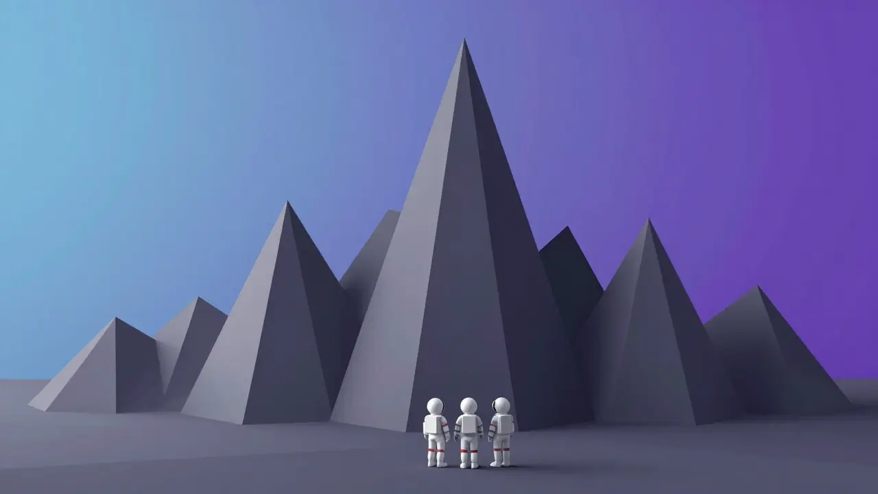 Low poly graph showing crypto market volatility