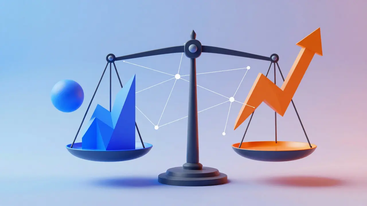 Low poly scale balancing assets with AI networks showing dynamic collateral ratios