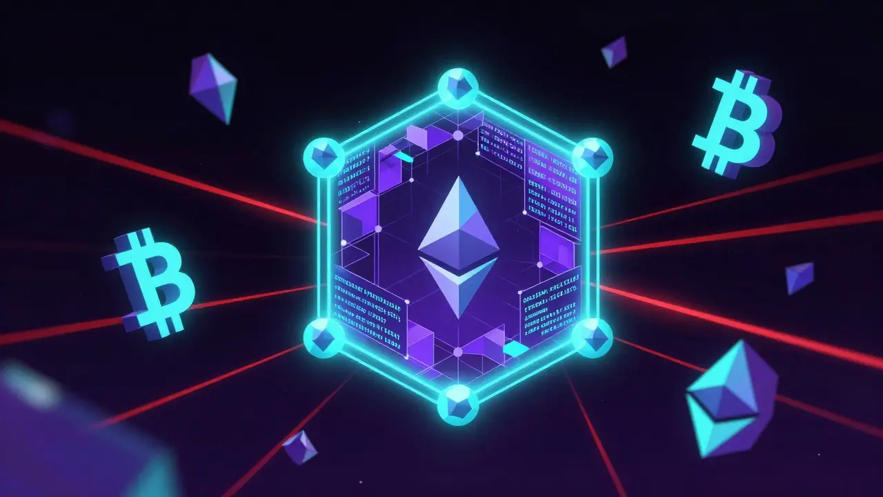 Low poly smart contract nodes enforcing DeFi collateral rules with crypto assets