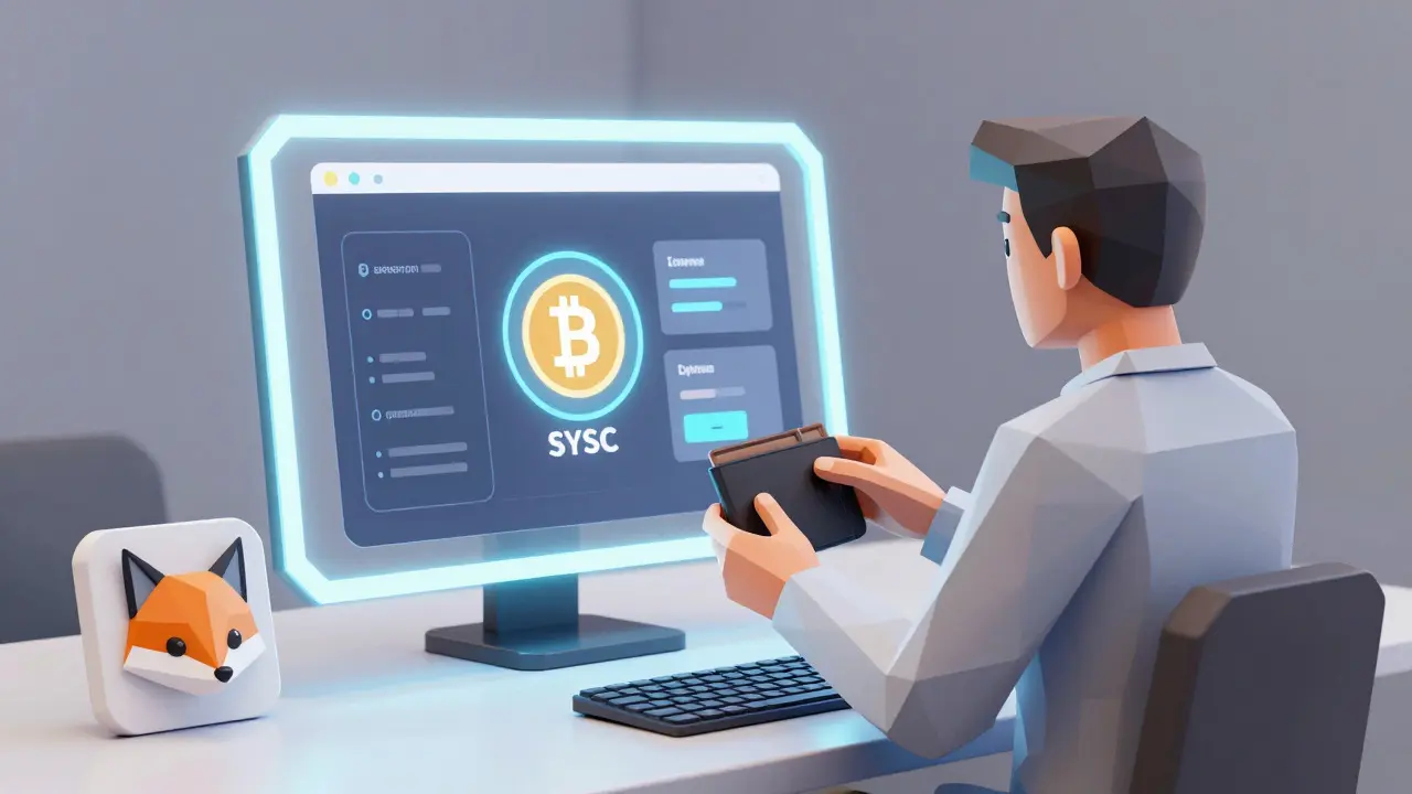 Low poly trader using Web3 wallet for Syscoin token swaps