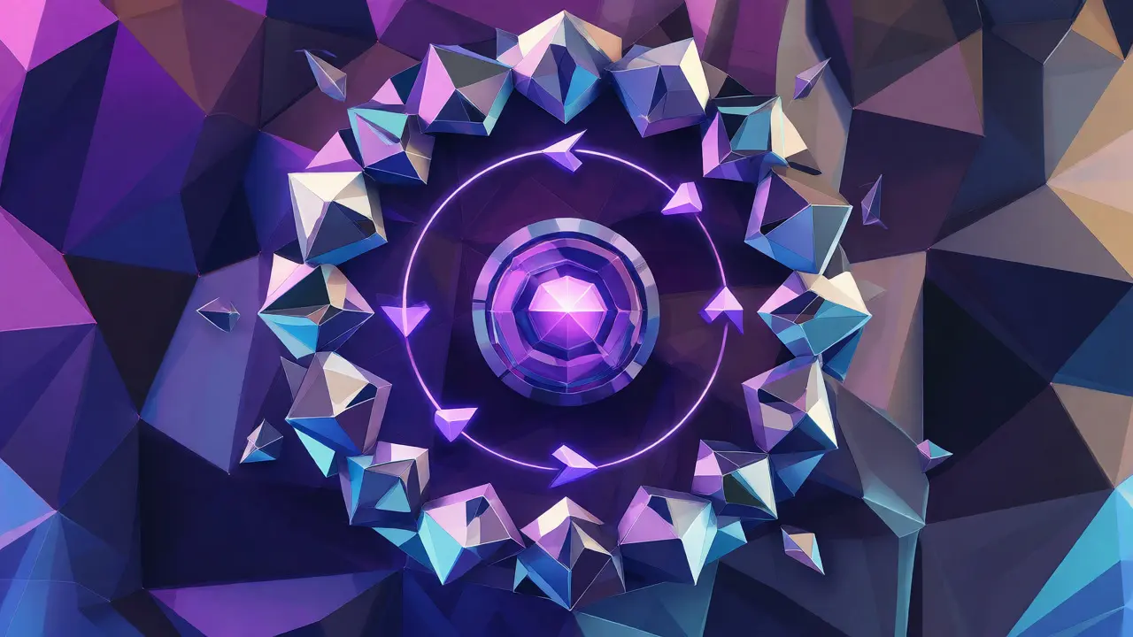 Geometric circle illustrating crypto liquidity and reward cycles.