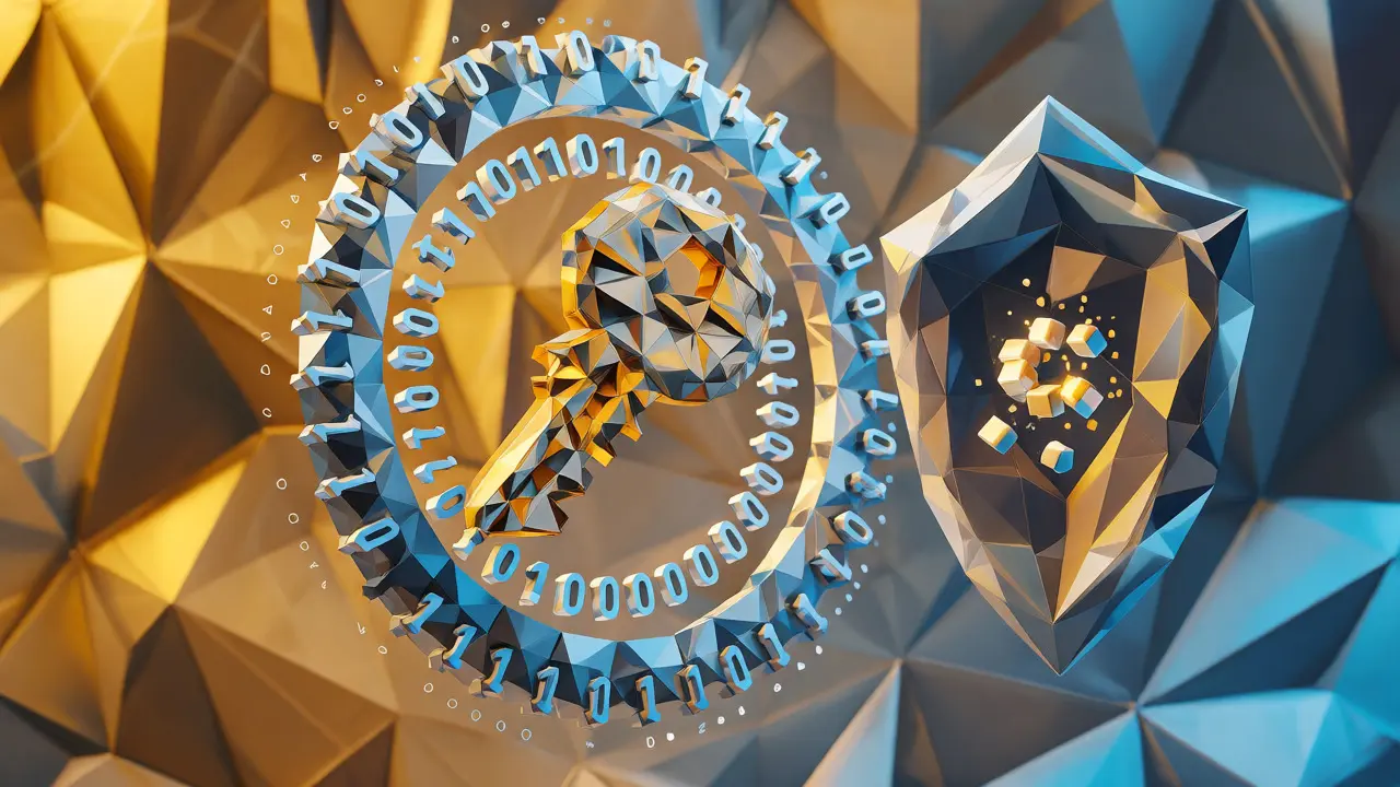 Low poly visualization of cryptographic verification and key security