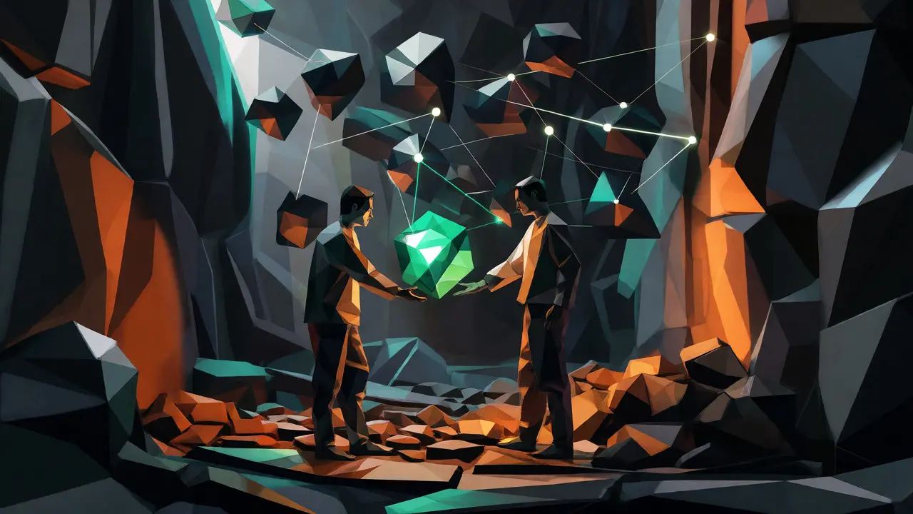 Underground crypto exchange in low poly style